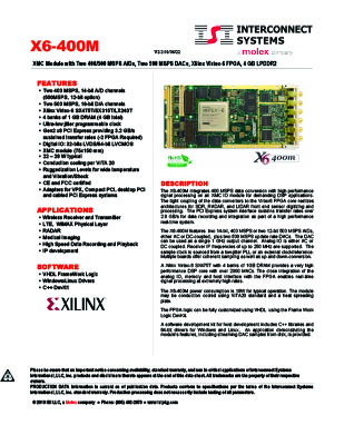 x6-400m data sheet
